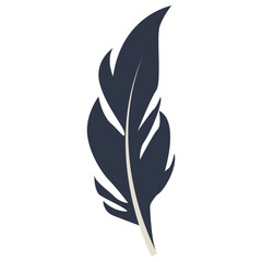 Obraz premium Curve Bird Feather Silhouette. Isolated on White Background. Vector Illustration