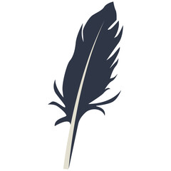 Obraz premium Curve Bird Feather Silhouette. Isolated on White Background. Vector Illustration