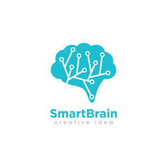 Creative Brain Concept Logo Design Template