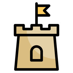 Castle Icon Element For Design