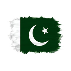 Pakistan Flag Grunge Texture Green White Star Crescent Brushstrokes Paint art asia image nation symbol design country   