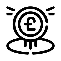 Pound Sterling line icon