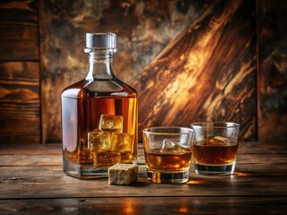 Minimalist Bourbon Still Life: Ternopil, Ukraine - April 2021