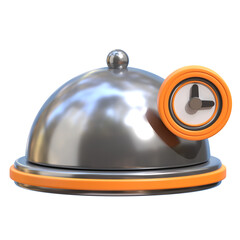 Food Delivery Time 3D Icon, emphasizing promptness and efficiency in food delivery services