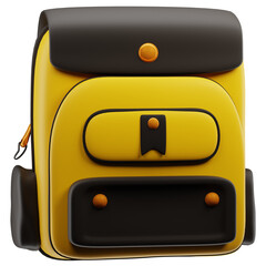 3D Yellow Backpack Illustration