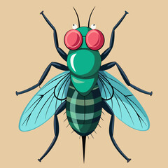 illustration of cartoon fly
