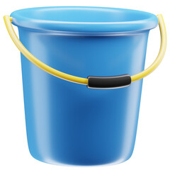3D Blue Water Bucket Illustration
