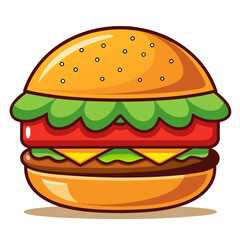 hamburger on white background