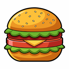 hamburger on a white background