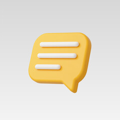 3d Realistic Chat or Message Icon vector illustration