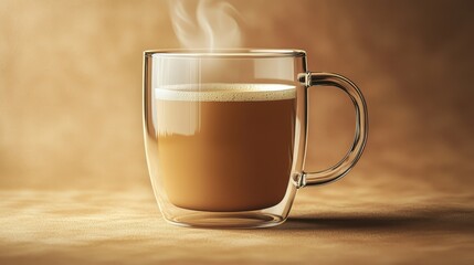 Morning Coffee with Steam Rising and Fresh Light