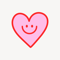 Smiling heart with vibrant outline vector