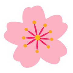 シンプルで美しい桜の花びらのイラスト素材