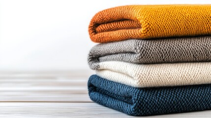 Cozy Textiles in Warm Shades of Orange, Gray, Cream, and Blue