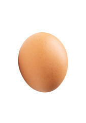 Top view of single brown chicken egg isolated with clipping path in png file format