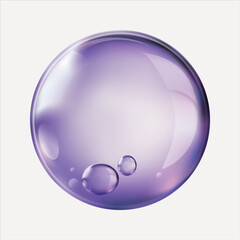 Glossy purple bubble design vector