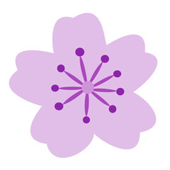 シンプルで美しい桜の花びらのイラスト素材