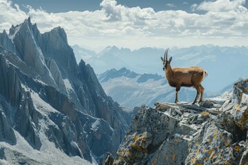 Chamois in mountains