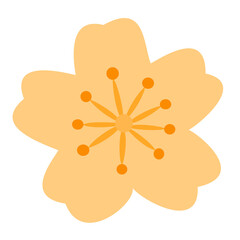 シンプルで美しい桜の花びらのイラスト素材