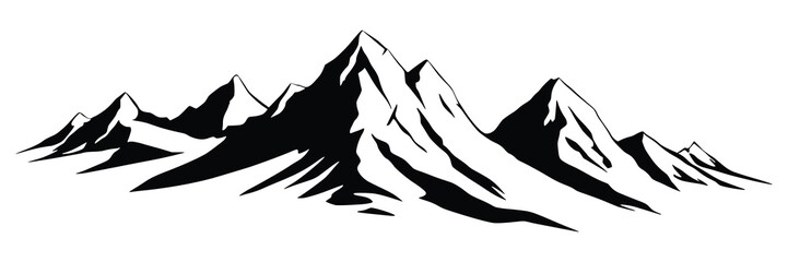 Silhouette mountain range isolated on white background, vector design  © Valerii