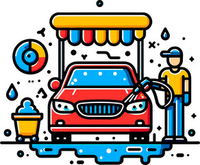 Water Splash Car Wash design concept illustrations