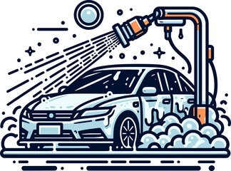 Water Splash Car Wash design concept illustrations