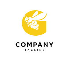 Fototapeta premium Letter G Bee Logo Icon Vector