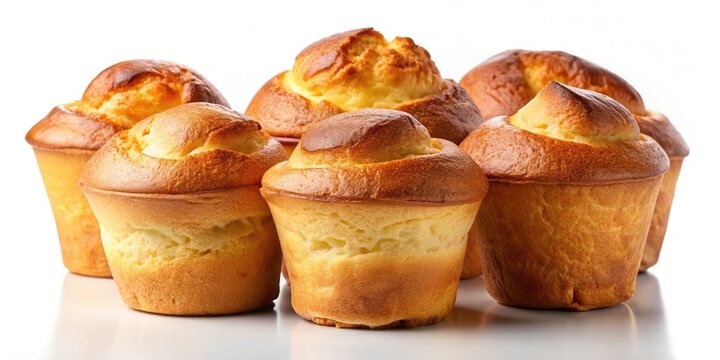 Perfect Golden Brown Popovers, Isolated Baked Goods, Fluffy Pastry, Homemade Recipe, Delicious Bread, Light & Airy, Culinary Photography, Food