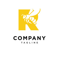 Letter R Bee Logo Icon Vector