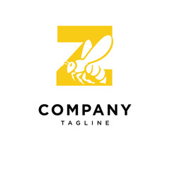 Fototapeta premium Letter Z Bee Logo Icon Vector