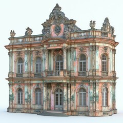 Magnificent Baroque Palace: Awe-Inspiring Architectural Details and Weathered Grandeur