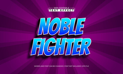 noble fighter editable text effect with a kids and happy text style