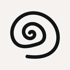 Minimalist black spiral on a light, element vector