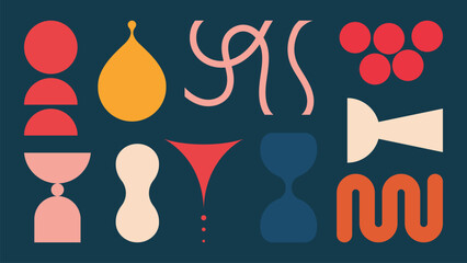 Abstract geometric shape colorful vector set