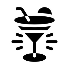 champagne glass glyph icon