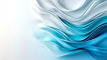 Fototapeta premium Abstract flowing waves in shades of blue and white creating a serene and modern background