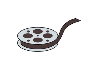 映画フィルムリールのシンプルなイラスト