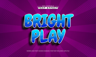 bright play editable text effect with a game and happy text style