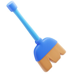 3D Broom Illustration