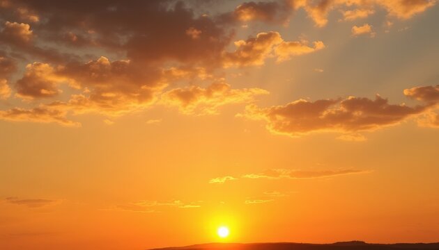 sunset view with orange sky - Powered by Adobe