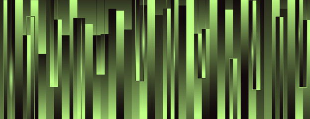 Obraz premium Abstract green background with vertical bars. The background features a green gradient and a sleek, modern texture. Surreal geometric bar pattern background. Green background vector.