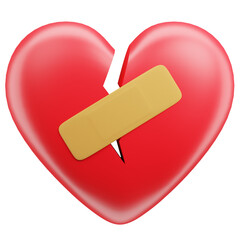 3D Icon Broken Heart Illustration