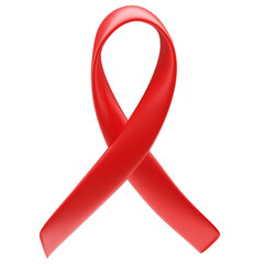 3D Red Ribbon for Aids Day Illustration