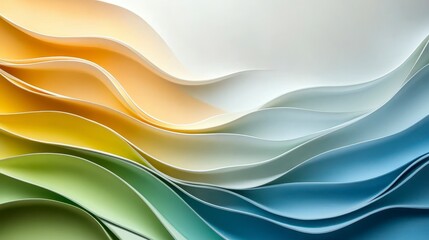 Abstract waves of color in soft gradients create a serene background for creative projects