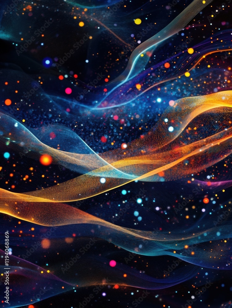 Fototapete vibrant energy flows showcasing active communication and dynamic data exchange in a digital universe