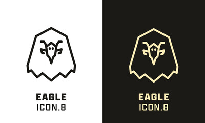 Eagle stylized head geometric line icon
