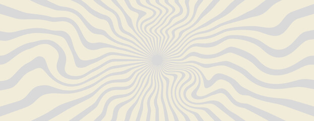 Obraz premium Gray and white striped background with a hypnotic swirl pattern. The background is dynamic and bold, featuring gray and white colors. Psychedelic pattern background vector. Gray background.