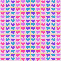 Hearts seamless pattern. Valentines day background.