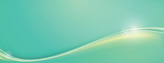 Abstract background with a smooth gradient. White and green colors blend with a soft, flowing texture. White and green hues dominate the background. Gradient wave background vector. Green background.