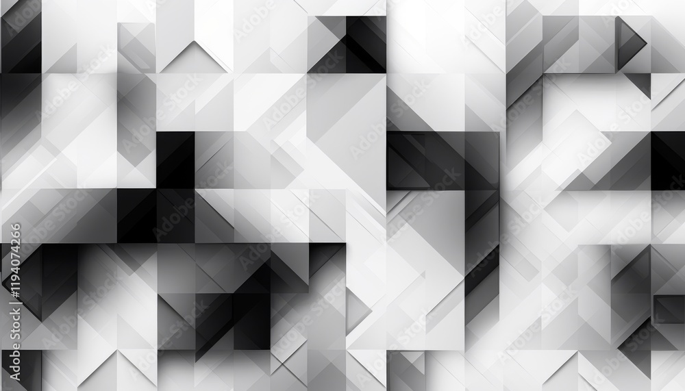 Poster geometric pattern on white background primarily with black tint in watercolor style.